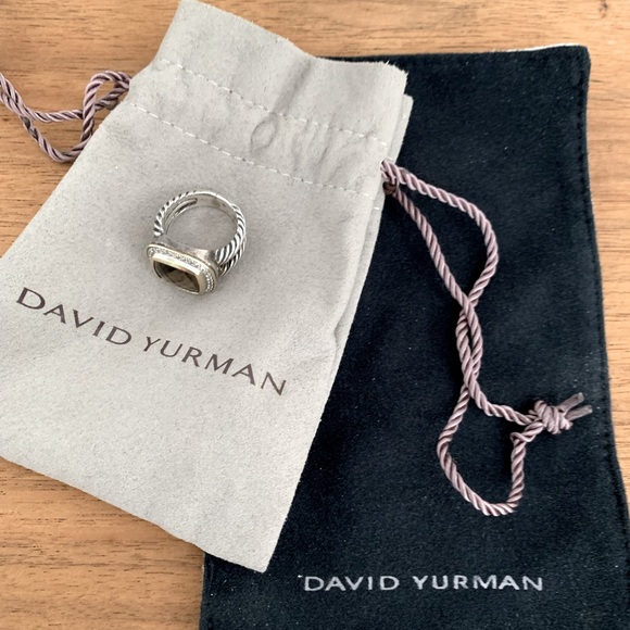 David Yurman 11mm Albion Smoky Quartz Ring - size 5 - Picture 1 of 4